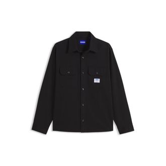 HUGO BOSS Oversized-fit cotton shirt with chest flap pockets