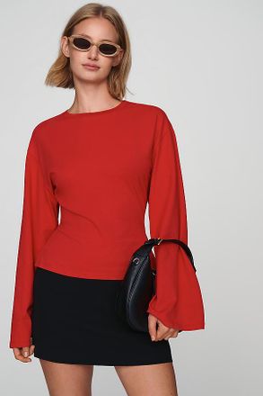 Maeve Waisted Long-Sleeve Top