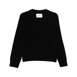 Soft Goat Cashmere Knitwear, female, Black, Size: XS V-neck Sweater