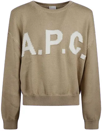 A.P.C. Beige Crew Neck Sweaters