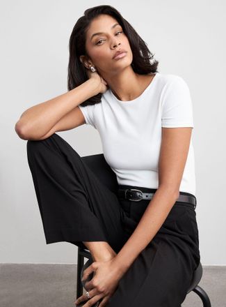 Contemporaine Womens Second-skin short-sleeve crew-neck T-shirt