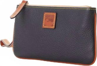 Dooney & Bourke Womens Pebble Grain Leather Large Wristlet In Black