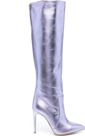 PARIS TEXAS 115mm leather stiletto boots - women - Calf Leather/Calf Leather/Calf Leather - 38 - Purple