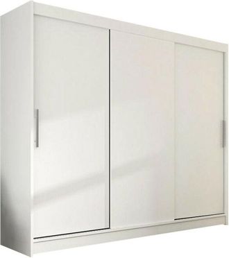 Mirjan24 Armario Closico 118, Blanco, 215x250x58cm, Puertas de armario: Correderas, Número de estantes: 9