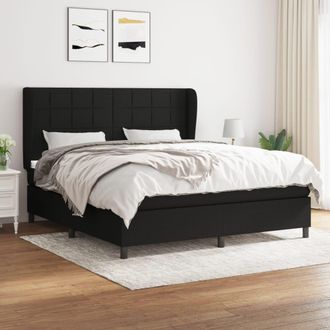 vidaXL Vidaxl - Cama Box Spring Con Colch&oacute;n Tela Negro 180x200 Cm
