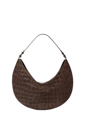 Jacquemus Crescent-Shape Top-Handle Bag In Crocodile-Effect Calfskin Leather