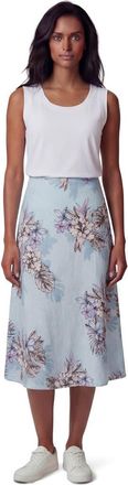 Lords of Harlech Exotic Floral Womens Midi Skirt in Exotic Floral Teal at Nordstrom, Size 14