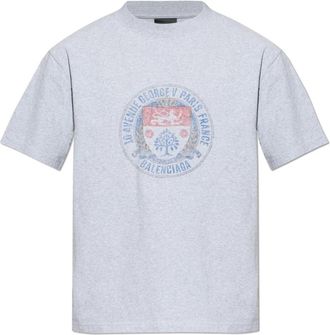 Balenciaga T-Shirts, male, Gray, Size: XL Printed T-Shirt