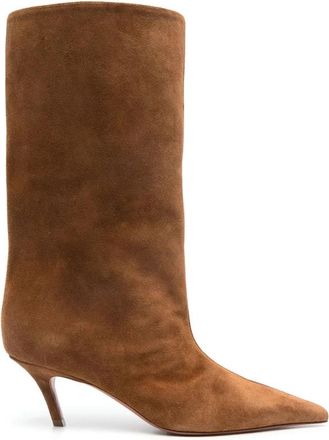 Amina Muaddi Fiona Boots - Dames - Laarzen met Hak - Bruin - 41 EU - Leer - Schoenen