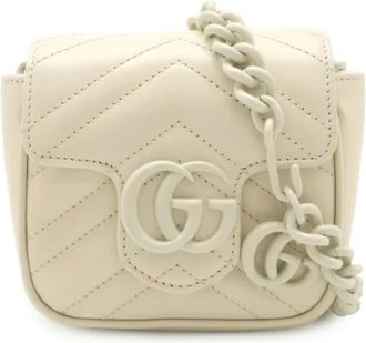 Gucci Pre-owned Cross Body Bags, female, White, Size: ONE SIZE Pre-owned Leather crossbody-bags