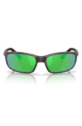 Costa Brine II 59mm Polarized Rectangular Sunglasses in Tortoise /Green Mirror 580P at Nordstrom