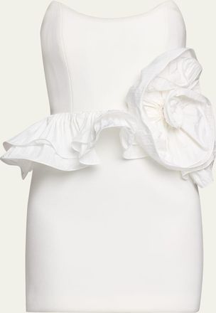 Rebecca Vallance Ozias Strapless Flower Peplum Mini Dress