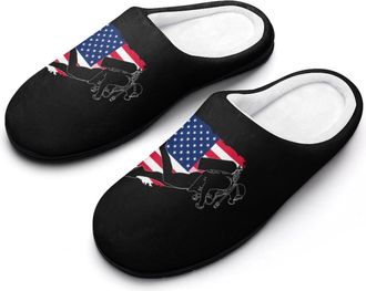 Generic Scuba Diver Diving USA Flag Mens Slippers Comfortable And Non-slip Cotton Slipper Shoe for House
