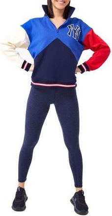 Terez Womens Terez Blue/Navy New York Yankees Classic Colorblock Quarter-Zip Sweatshirt at Nordstrom, Size X-Large