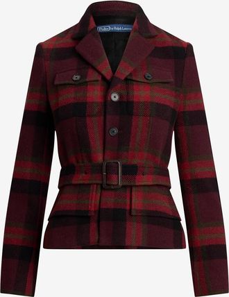 Polo Ralph Lauren Karierter Wollmix-Kurzblazer mit G&uuml;rtel