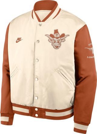 Nike Texas Legacy Nike Mens College Full-Snap Bomber Jacket in Brown | 03O50E53TXV-UXC