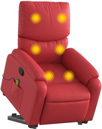 vidaXL Vidaxl - Sill&oacute;n Reclinable De Masaje De Pie Cuero Artificial Rojo