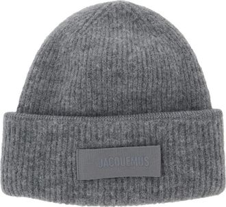 Jacquemus Grey Logo Beanie Hat