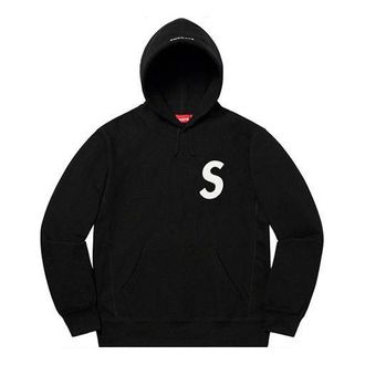 SUPREME S Logo Hooded Sweatshirt Black White SUP-SS20-003