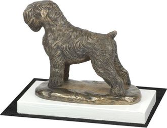 OEM Terrier Negro Ruso - Estatuilla De Perro, Figura Sobre Base Blanca, Trofeo Para Exposici&oacute;n Canina De Art-dog