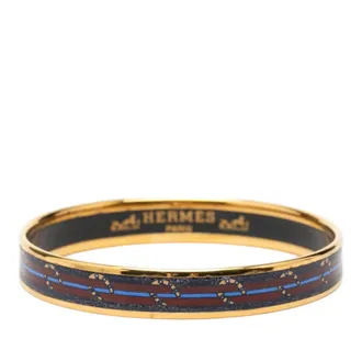 Herm&egrave;s Pre-owned Hermes Narrow Horse Horseshoe Cloisonne Enamel Bangle 62 Ladies 4Z8YT3AKCNYUHR1T
