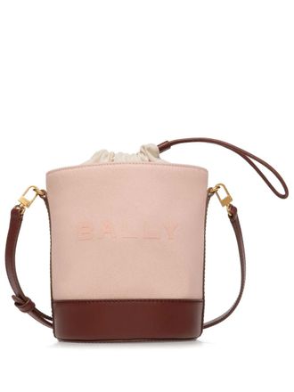 Bally mini Bar bucket bag - women - Canvas/Calf Leather - OS - DUSTY PETAL/RUSSET+O