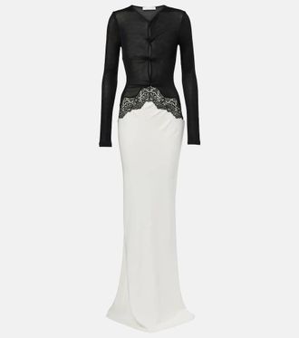 CHRISTOPHER ESBER Lace-trimmed maxi dress
