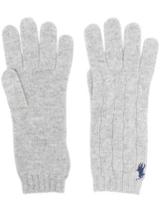 Polo Ralph Lauren cable-knit gloves - women - Wool/Cashmere - One Size - Grey