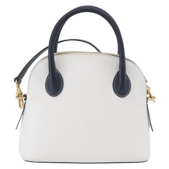 Celine Vintage Convertible Bowler Bag Leather White Leather Handbag (Pre-Owned)