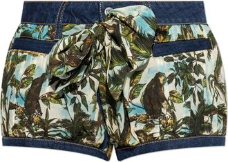 Dsquared2 Geprinte Shorts - Dames - Bermuda - Groen - XS - Katoen - Korte Broeken