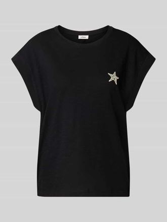 s.Oliver Red Label Relaxed Fit T-Shirt aus reiner Baumwolle in BLACK, Gr&ouml;&szlig;e 40