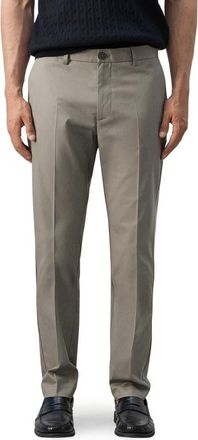 Mango Slim Fit Flat Front Cotton Twill Pants in Beige at Nordstrom, Size 32