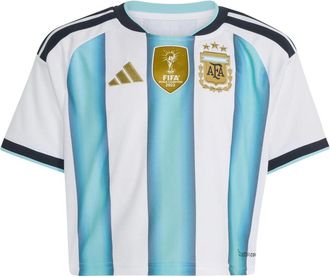 adidas (WMNS) adidas Argentina 26 Home Cropped Jersey Asia Sizing White Icey Blue Light Blue KE5982