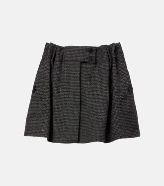 Prada Herringbone virgin wool miniskirt