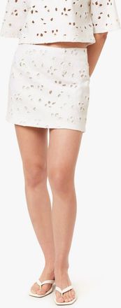 Habitual Embroidered Eyelet Miniskirt in White at Nordstrom, Size X-Large