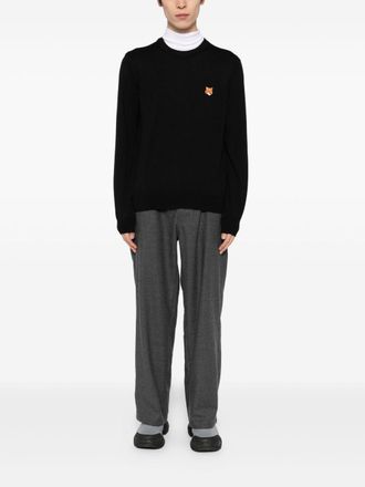 Maison Kitsun&eacute; Fox Head Patch Sweater - Black