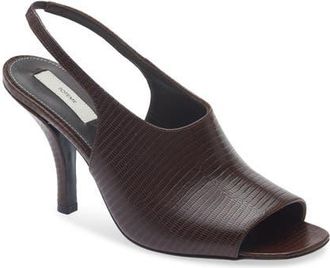 Toteme Contour Lizard Embossed Slingback Sandal in Brown at Nordstrom, Size 40