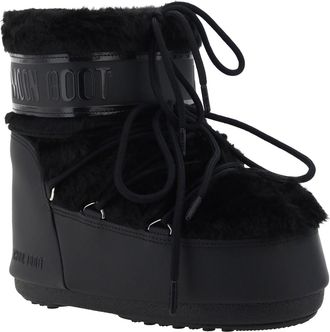 Moon Boot Womens Icon Low Faux Fur Boots Black Polyamide