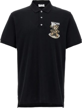 Moschino Polo con stampa Teddy - Nero