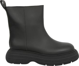 Gia Borghini Enkellaarsjes - Dames - Enkellaarsjes - Zwart - 36 EU - Leer - Schoenen