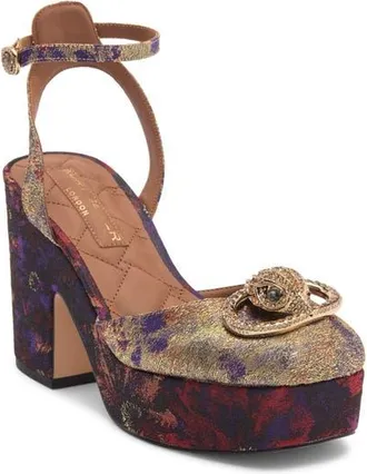 Kurt Geiger Chelsea Ankle Strap Platform Pump in Red/Gold Multi at Nordstrom, Size 6.5
