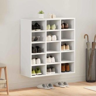 vidaXL Mobile per scarpe Bianco 77.5 x 30 x 83.5 cm Legno multistrato - Vidaxl