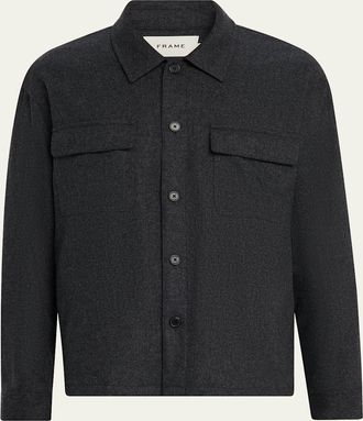 Frame Denim Mens Wool-Blend Two-Pocket Overshirt