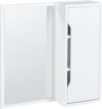 Beliani Beliani - Armario De Pared Para Ba&ntilde;o Con Espejo 60 X 60 Cm Mdp Almacenaje Estilo Escandinavo Blanco Palmas