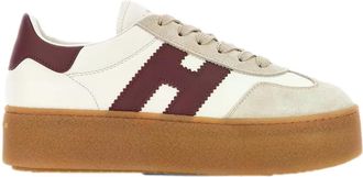 Hogan Beige Suede Platform Sneakers