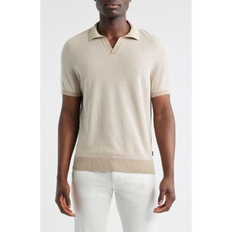 BOSS Jianluca Johnny Collar Polo in Open Wht at Nordstrom Rack, Size Small