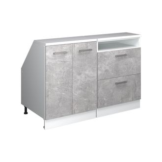 Vicco Conjunto De Armarios Para Techo Inclinado Rion, Hormig&oacute;n, 120 Cm Lote De 2 Carcasas De Armario 60 Cm De Profundidad, Vicco