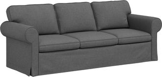 vidaXL Sof&aacute; Gris Oscuro 215 X 82 X 80 Cm Tela Vidaxl