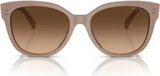 Ralph Lauren RA5305U 56mm Gradient Cat Eye Sunglasses in Shiny Solid Beige/brown at Nordstrom