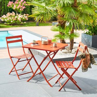Hesperide Tavolo da giardino pieghevole 70x70x71 cm Greensboro rosso ambra